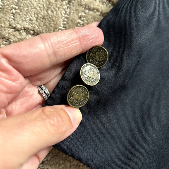 Hickey Freeman Wool Cashmere Blazer Men 43R Navy Copper Coin Button Sport Coat - Picture 5 of 15